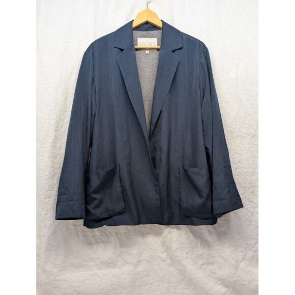 Rachel Roy women's size 10 Navy Blue blazer, soft silky, casual, comfort - Picture 5 of 10